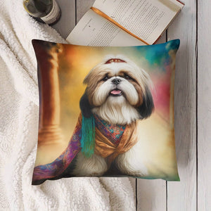 Tibetan Bliss Shih Tzu Plush Pillow Case-Cushion Cover-Dog Dad Gifts, Dog Mom Gifts, Home Decor, Pillows, Shih Tzu-6