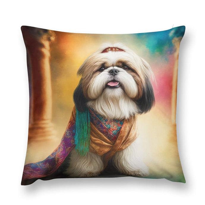 Tibetan Bliss Shih Tzu Plush Pillow Case-Cushion Cover-Dog Dad Gifts, Dog Mom Gifts, Home Decor, Pillows, Shih Tzu-8