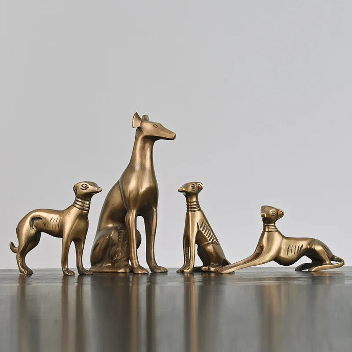 Timeless Brass Greyhound / Whippet Memorial Statues-Home Decor-Dog Dad Gifts, Dog Mom Gifts, Greyhound, Home Decor, Statue, Whippet-1
