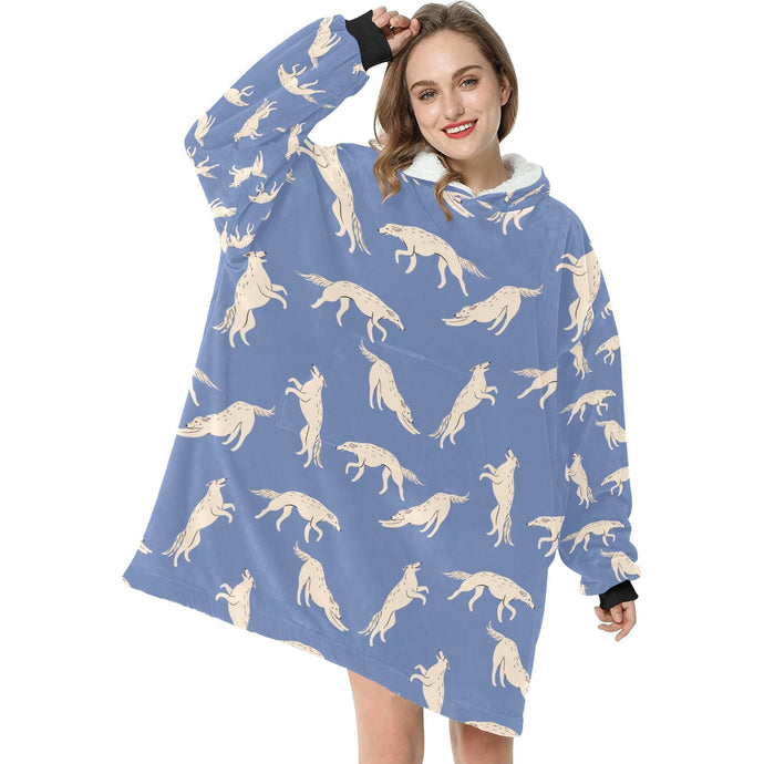 Timeless Elegance Borzoi Blanket Hoodie-18