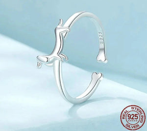 Timeless Sausage Dog Love Dachshund Mom Silver Ring-Dog Themed Jewellery-Accessories, Dachshund, Dog Mom Gifts, Jewellery, Ring-925 Sterling Silver-8