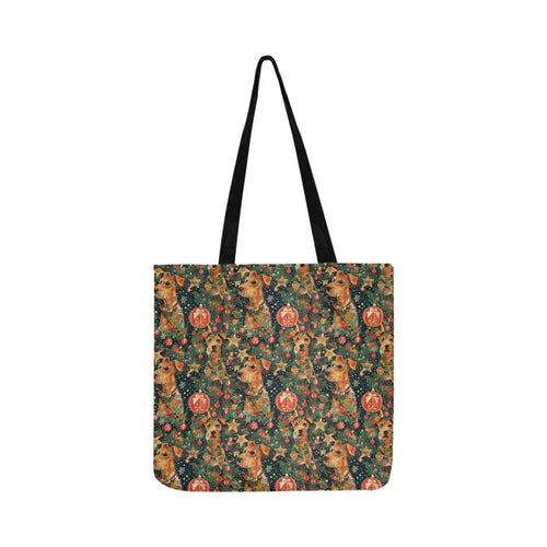 DRAFT - Shopping Tote Bag-Accessories-Accessories, Airedale Terrier, Bags, Christmas-1
