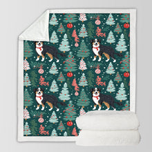 Load image into Gallery viewer, Tinsel and Christmas Trees Australian Shepherd Christmas Blanket-Blanket-Australian Shepherd, Blankets, Dog Dad Gifts, Dog Mom Gifts, Home Decor-10