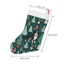 Load image into Gallery viewer, Tinsel and Christmas Trees Australian Shepherd Christmas Stocking-Christmas Ornament-Australian Shepherd, Christmas, Home Decor-26X42CM-White2-4