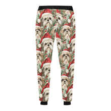 Load image into Gallery viewer, Tinsel and Tails Lhasa Apso Christmas Unisex Sweatpants-Apparel-Apparel, Christmas, Dog Dad Gifts, Dog Mom Gifts, Lhasa Apso, Pajamas-5