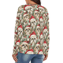 Load image into Gallery viewer, Tinsel and Tails Lhasa Apso Women's V-Neck Christmas Sweater-Apparel-Apparel,Christmas,Dog Mom Gifts,Lhasa Apso,Sweater,Sweatshirt-4