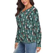Load image into Gallery viewer, Tinsel Trees Australian Shepherd Women&#39;s V-Neck Christmas Sweater-Apparel-Apparel,Australian Shepherd,Christmas,Dog Mom Gifts,Sweater,Sweatshirt-4