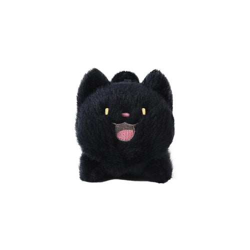 Tiny Happy Black Cat Soft Plush Toy-Black-8cm-1