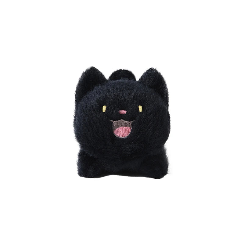 Tiny Happy Black Cat Soft Plush Toy-Black-8cm-1