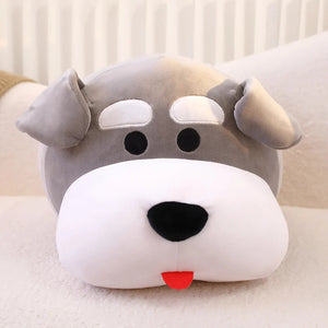 Tongue Out Schnauzer Stuffed Animal Plush Pillows-6
