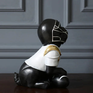 Touchdown Time American Football Black Pug Statue-Home Decor-Dog Dad Gifts, Dog Mom Gifts, Home Decor, Pug, Pug - Black, Statue-American Football-7
