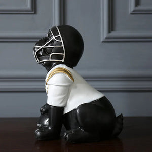 Touchdown Time American Football Black Pug Statue-Home Decor-Dog Dad Gifts, Dog Mom Gifts, Home Decor, Pug, Pug - Black, Statue-American Football-9