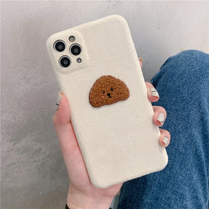 Toy Poodle Love Soft Plush iPhone Cases-Cell Phone Accessories-Accessories, Dogs, Doodle, iPhone Case, Toy Poodle-For iPhone 12-Brown-2