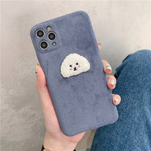 Load image into Gallery viewer, Toy Poodle Love Soft Plush iPhone Cases-Cell Phone Accessories-Accessories, Dogs, Doodle, iPhone Case, Toy Poodle-For 7Plus or 8Plus-White-3
