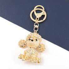 Load image into Gallery viewer, Toy Poodle Love Stone-Studded Keychains-Accessories-Accessories, Dogs, Doodle, Keychain, Toy Poodle-White-5