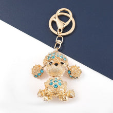 Load image into Gallery viewer, Toy Poodle Love Stone-Studded Keychains-Accessories-Accessories, Dogs, Doodle, Keychain, Toy Poodle-Blue-6