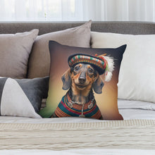 Load image into Gallery viewer, Traditional Attire Chocolate Dachshund Plush Pillow Case-Dachshund, Dog Dad Gifts, Dog Mom Gifts, Home Decor, Pillows-5