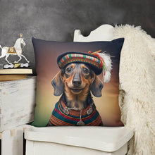 Load image into Gallery viewer, Traditional Attire Chocolate Dachshund Plush Pillow Case-Dachshund, Dog Dad Gifts, Dog Mom Gifts, Home Decor, Pillows-6