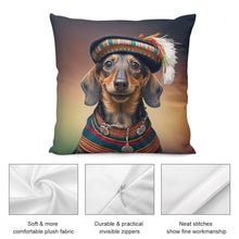 Load image into Gallery viewer, Traditional Attire Chocolate Dachshund Plush Pillow Case-Dachshund, Dog Dad Gifts, Dog Mom Gifts, Home Decor, Pillows-8