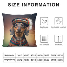 Load image into Gallery viewer, Traditional Attire Chocolate Dachshund Plush Pillow Case-Dachshund, Dog Dad Gifts, Dog Mom Gifts, Home Decor, Pillows-12 &quot;×12 &quot;-White-1