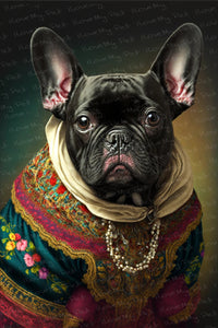 Traditional Finery Black French Bulldog Wall Art Poster-Art-Dog Art, French Bulldog, Home Decor, Poster-1