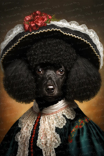Traditional French Attire Black Poodle Wall Art Poster 360x