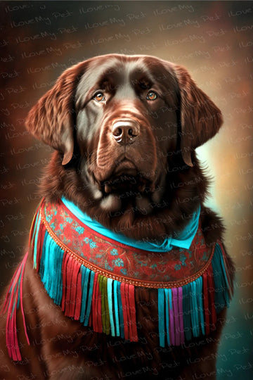 Traditional Tapestry Chocolate Labrador Wall Art Poster 360x