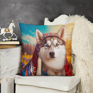 Traditional Tapestry Siberian Husky Plush Pillow Case-Cushion Cover-Dog Dad Gifts, Dog Mom Gifts, Home Decor, Pillows, Siberian Husky-3