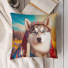 Load image into Gallery viewer, Traditional Tapestry Siberian Husky Plush Pillow Case-Cushion Cover-Dog Dad Gifts, Dog Mom Gifts, Home Decor, Pillows, Siberian Husky-4