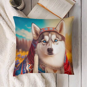 Traditional Tapestry Siberian Husky Plush Pillow Case-Cushion Cover-Dog Dad Gifts, Dog Mom Gifts, Home Decor, Pillows, Siberian Husky-4