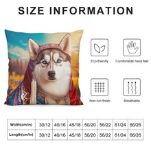 Load image into Gallery viewer, Traditional Tapestry Siberian Husky Plush Pillow Case-Cushion Cover-Dog Dad Gifts, Dog Mom Gifts, Home Decor, Pillows, Siberian Husky-6