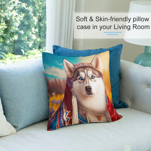 Traditional Tapestry Siberian Husky Plush Pillow Case-Cushion Cover-Dog Dad Gifts, Dog Mom Gifts, Home Decor, Pillows, Siberian Husky-7