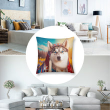 Load image into Gallery viewer, Traditional Tapestry Siberian Husky Plush Pillow Case-Cushion Cover-Dog Dad Gifts, Dog Mom Gifts, Home Decor, Pillows, Siberian Husky-8