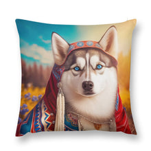 Load image into Gallery viewer, Traditional Tapestry Siberian Husky Plush Pillow Case-Cushion Cover-Dog Dad Gifts, Dog Mom Gifts, Home Decor, Pillows, Siberian Husky-12 &quot;×12 &quot;-1