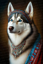 Load image into Gallery viewer, Tribal Trooper Siberian Husky Wall Art Poster-Art-Dog Art, Home Decor, Poster, Siberian Husky-1