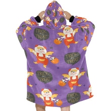 Load image into Gallery viewer, Trick or Treat English Bulldog Halloween Blanket Hoodie for Women-Apparel-Apparel, Blankets-2