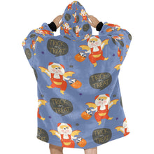 Load image into Gallery viewer, Trick or Treat English Bulldog Halloween Blanket Hoodie for Women-Apparel-Apparel, Blankets-7