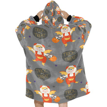 Load image into Gallery viewer, Trick or Treat English Bulldog Halloween Blanket Hoodie for Women-Apparel-Apparel, Blankets-11