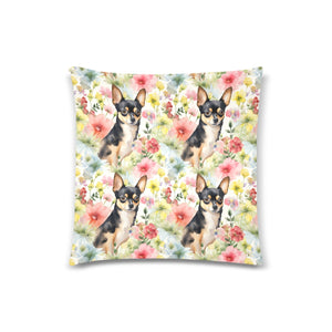 Tricolor Chihuahua in Spring's Embrace Throw Pillow Covers-Cushion Cover-Chihuahua, Home Decor, Pillows-3