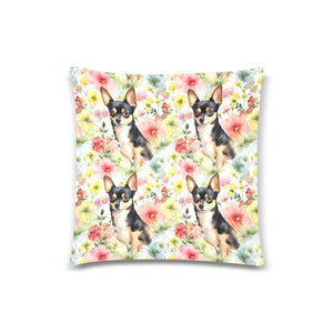Tricolor Chihuahua in Spring's Embrace Throw Pillow Covers-Cushion Cover-Chihuahua, Home Decor, Pillows-Four Chihuahuas-4