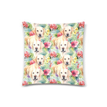 Load image into Gallery viewer, Tropical Oasis Yellow Labradors Throw Pillow Covers-White4-ONESIZE-3