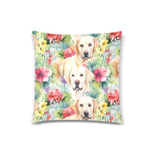 Load image into Gallery viewer, Tropical Oasis Yellow Labradors Throw Pillow Covers-White2-ONESIZE-1