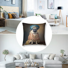 Load image into Gallery viewer, Turban Maharaja Fawn Pug Plush Pillow Case-Cushion Cover-Dog Dad Gifts, Dog Mom Gifts, Home Decor, Pillows, Pug-2