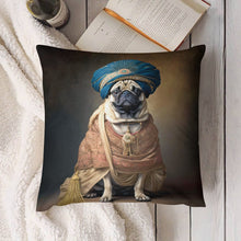Load image into Gallery viewer, Turban Maharaja Fawn Pug Plush Pillow Case-Cushion Cover-Dog Dad Gifts, Dog Mom Gifts, Home Decor, Pillows, Pug-7