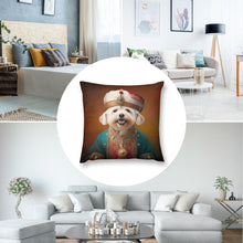 Load image into Gallery viewer, Turban Sultan Maltese Plush Pillow Case-Cushion Cover-Dog Dad Gifts, Dog Mom Gifts, Home Decor, Maltese, Pillows-8