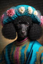 Load image into Gallery viewer, Turquoise Taffeta Black Poodle Wall Art Poster-Art-Dog Art, Home Decor, Poodle, Poster-1