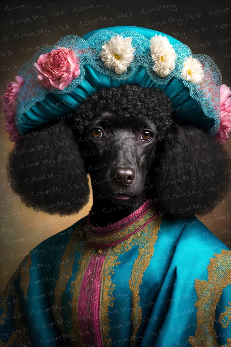 Turquoise Taffeta Black Poodle Wall Art Poster-Art-Dog Art, Home Decor, Poodle, Poster-1