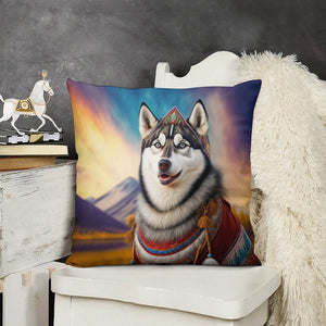 Twilight Majesty Siberian Husky Plush Pillow Case-Cushion Cover-Dog Dad Gifts, Dog Mom Gifts, Home Decor, Pillows, Siberian Husky-3
