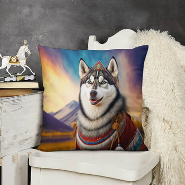Twilight Majesty Siberian Husky Plush Pillow Case