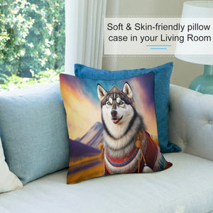 Twilight Majesty Siberian Husky Plush Pillow Case-Cushion Cover-Dog Dad Gifts, Dog Mom Gifts, Home Decor, Pillows, Siberian Husky-7